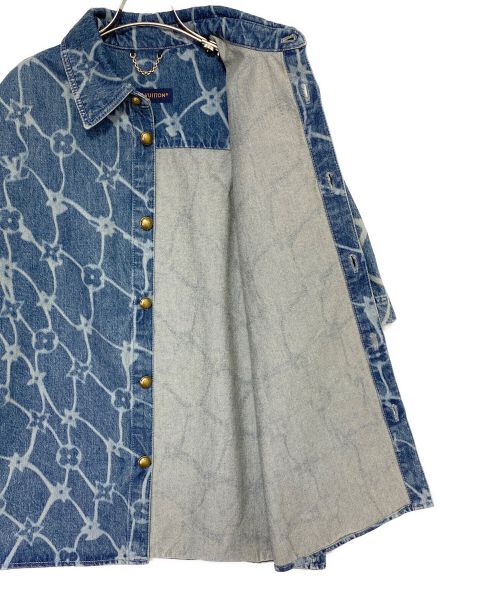 LOUIS VUITTON（ルイ ヴィトン）LOUIS VUITTON (ルイ ヴィトン) モノグラムプリントショートスリーブデニムシャツ インディゴ サイズ:XXLの古着・服飾アイテム