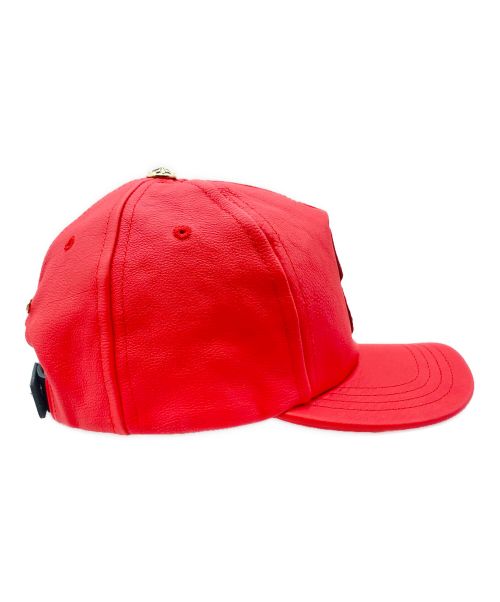 CHROME HEARTS（クロムハーツ）CHROME HEARTS (クロムハーツ) Lip&Tan Leather Baseball Cap レッド サイズ:-の古着・服飾アイテム