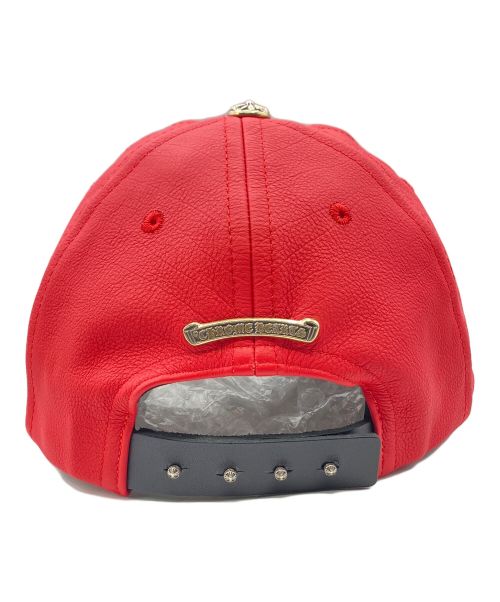 CHROME HEARTS（クロムハーツ）CHROME HEARTS (クロムハーツ) Lip&Tan Leather Baseball Cap レッド サイズ:-の古着・服飾アイテム