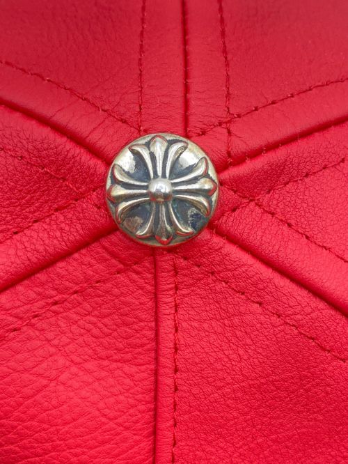 CHROME HEARTS（クロムハーツ）CHROME HEARTS (クロムハーツ) Lip&Tan Leather Baseball Cap レッド サイズ:-の古着・服飾アイテム