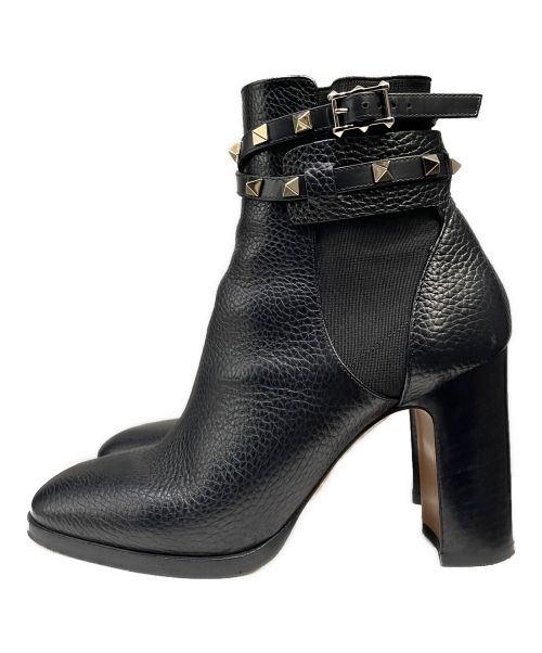 VALENTINO（ヴァレンティノ）VALENTINO (ヴァレンティノ) ロックスタッズアンクルブーツ ブラック サイズ:36の古着・服飾アイテム