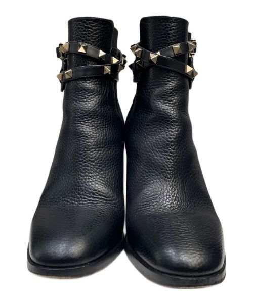 VALENTINO（ヴァレンティノ）VALENTINO (ヴァレンティノ) ロックスタッズアンクルブーツ ブラック サイズ:36の古着・服飾アイテム