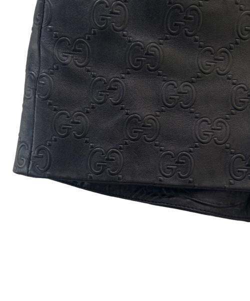 GUCCI（グッチ）GUCCI (グッチ) GGレザーショートパンツ ブラック サイズ:36の古着・服飾アイテム