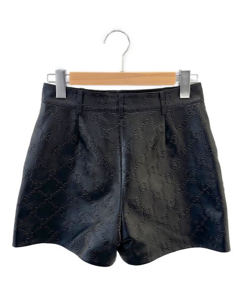 GUCCI（グッチ）GUCCI (グッチ) GGレザーショートパンツ ブラック サイズ:36の古着・服飾アイテム