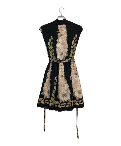 BLUGIRL BLUMARINE（ブルーガールブルマリン）BLUGIRL BLUMARINE (ブルーガールブルマリン) フラワーノーススリーブワンピース ブラック サイズ:表記なしの古着・服飾アイテム