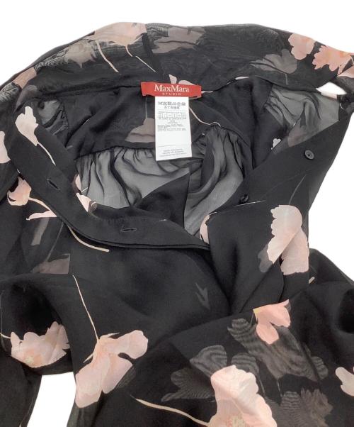 Max Mara Studio（マックスマーラ ストゥディオ）Max Mara Studio (マックスマーラ ストゥディオ) フラワータイブラウス ブラック サイズ:34の古着・服飾アイテム