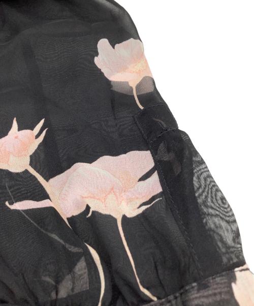 Max Mara Studio（マックスマーラ ストゥディオ）Max Mara Studio (マックスマーラ ストゥディオ) フラワータイブラウス ブラック サイズ:34の古着・服飾アイテム