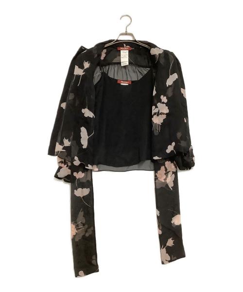 Max Mara Studio（マックスマーラ ストゥディオ）Max Mara Studio (マックスマーラ ストゥディオ) フラワータイブラウス ブラック サイズ:34の古着・服飾アイテム