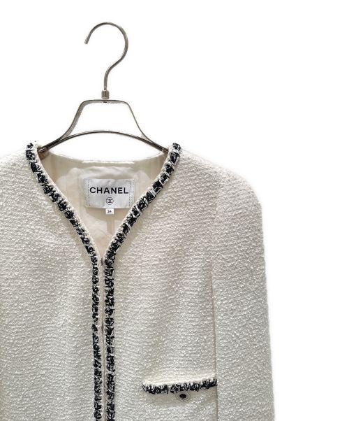CHANEL（シャネル）CHANEL (シャネル) ツイード ジャケット ホワイト サイズ:34の古着・服飾アイテム