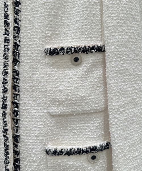 CHANEL（シャネル）CHANEL (シャネル) ツイード ジャケット ホワイト サイズ:34の古着・服飾アイテム