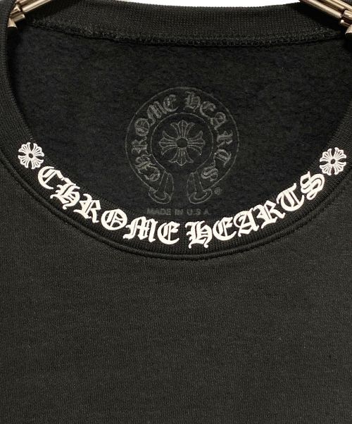 CHROME HEARTS（クロムハーツ）CHROME HEARTS (クロムハーツ) Neck Logo Crewneck Sweatshirt ブラック サイズ:Lの古着・服飾アイテム