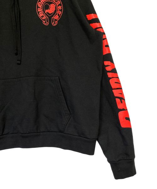 CHROME HEARTS（クロムハーツ）CHROME HEARTS (クロムハーツ) DEADLY DOLL (デッドリー ドール) HOODIE ブラック×レッド サイズ:Lの古着・服飾アイテム