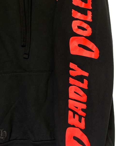 CHROME HEARTS（クロムハーツ）CHROME HEARTS (クロムハーツ) DEADLY DOLL (デッドリー ドール) HOODIE ブラック×レッド サイズ:Lの古着・服飾アイテム