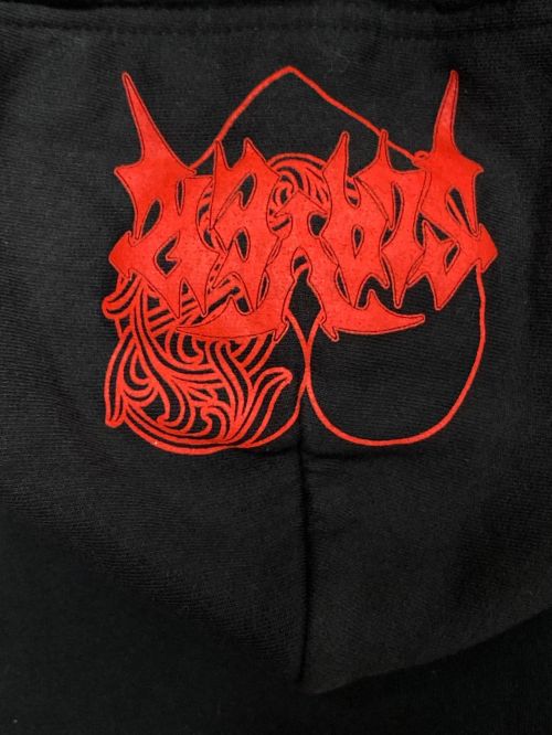CHROME HEARTS（クロムハーツ）CHROME HEARTS (クロムハーツ) DEADLY DOLL (デッドリー ドール) HOODIE ブラック×レッド サイズ:Lの古着・服飾アイテム