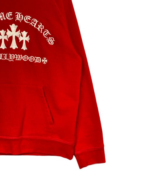 CHROME HEARTS（クロムハーツ）CHROME HEARTS (クロムハーツ) Y NOT Cemetery Cross Pullover Hoodie レッド サイズ:48の古着・服飾アイテム