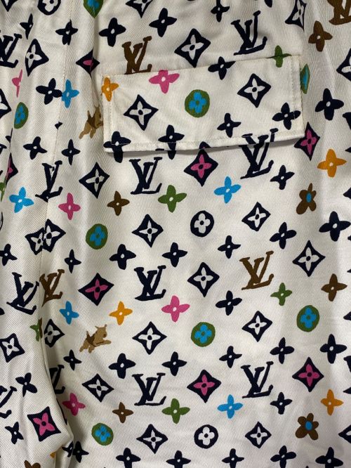 LOUIS VUITTON（ルイ ヴィトン）LOUIS VUITTON (ルイ ヴィトン) モノグラムプリントシルクショーツショートパンツ マルチカラー サイズ:48の古着・服飾アイテム