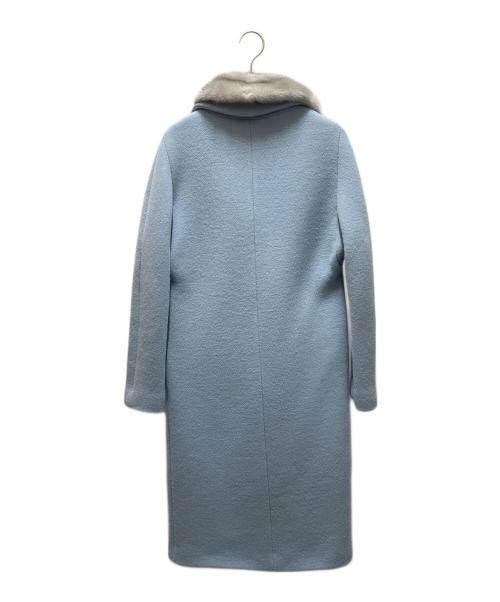 MIU MIU（ミュウミュウ）MIU MIU (ミュウミュウ) 切り替えファーコート スカイブルー サイズ:36の古着・服飾アイテム