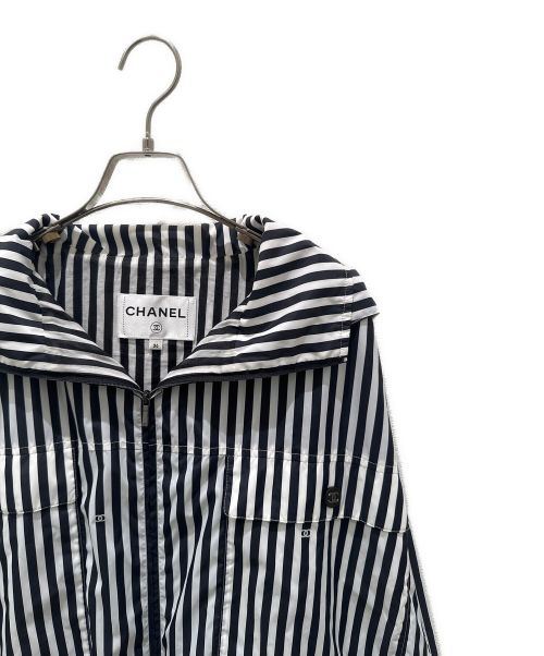CHANEL（シャネル）CHANEL (シャネル) ストライプ ココジャケット ホワイト×ブラック サイズ:36の古着・服飾アイテム
