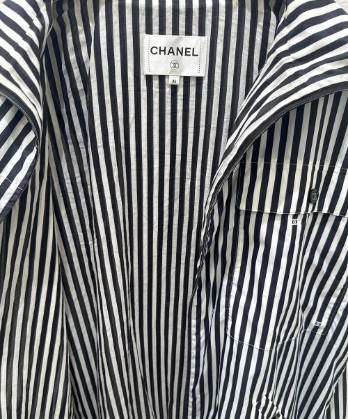 CHANEL（シャネル）CHANEL (シャネル) ストライプ ココジャケット ホワイト×ブラック サイズ:36の古着・服飾アイテム