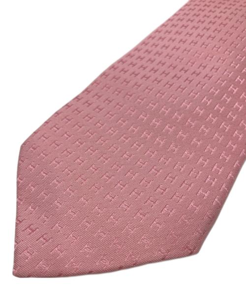 HERMES（エルメス）HERMES (エルメス) H刺繍ネクタイ ピンク サイズ:-の古着・服飾アイテム