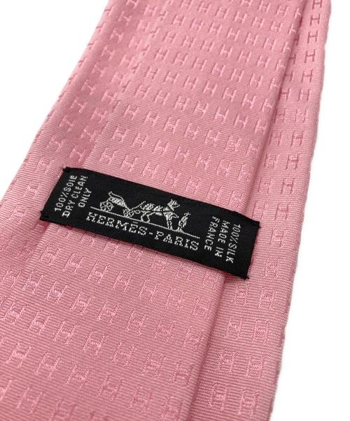 HERMES（エルメス）HERMES (エルメス) H刺繍ネクタイ ピンク サイズ:-の古着・服飾アイテム