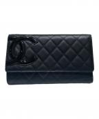 CHANELシャネル）の古着「カンボン マトラッセ ロング ウォレット」｜ブラック