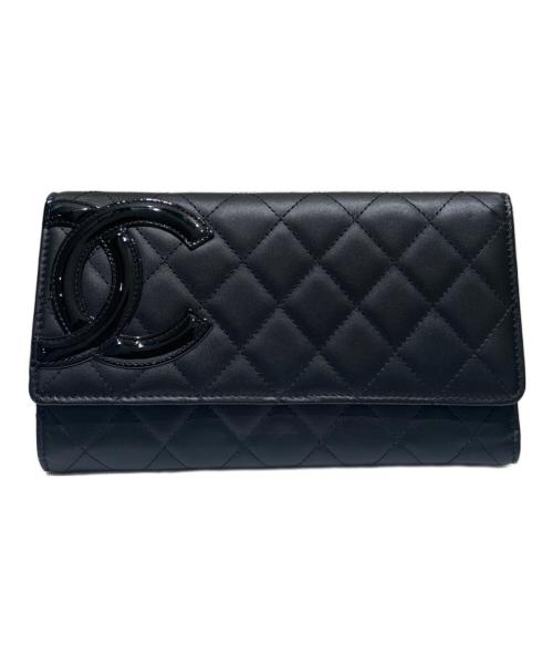 CHANEL（シャネル）CHANEL (シャネル) カンボン マトラッセ ロング ウォレット ブラックの古着・服飾アイテム