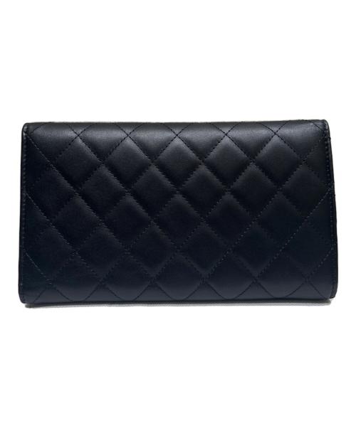 CHANEL（シャネル）CHANEL (シャネル) カンボン マトラッセ ロング ウォレット ブラックの古着・服飾アイテム