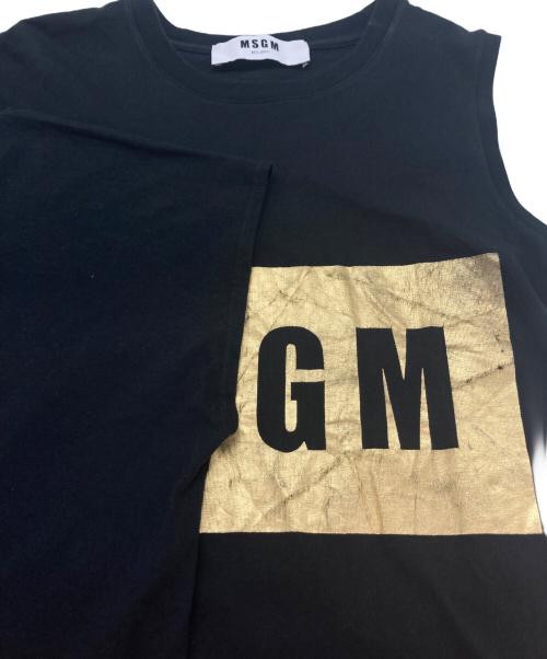 MSGM（エムエスジーエム）MSGM (エムエスジーエム) アシンメトリーカットソー ブラック サイズ:Sの古着・服飾アイテム