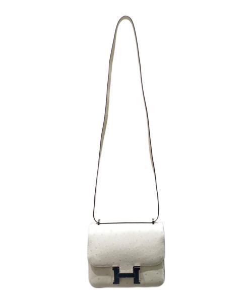 HERMES（エルメス）HERMES (エルメス) コンスタンスⅢ ミニ /オーストリッチ/ナタ/シルバー金具/W刻印：2024年製/未使用品 ナタ サイズ:ミニ/miniの古着・服飾アイテム