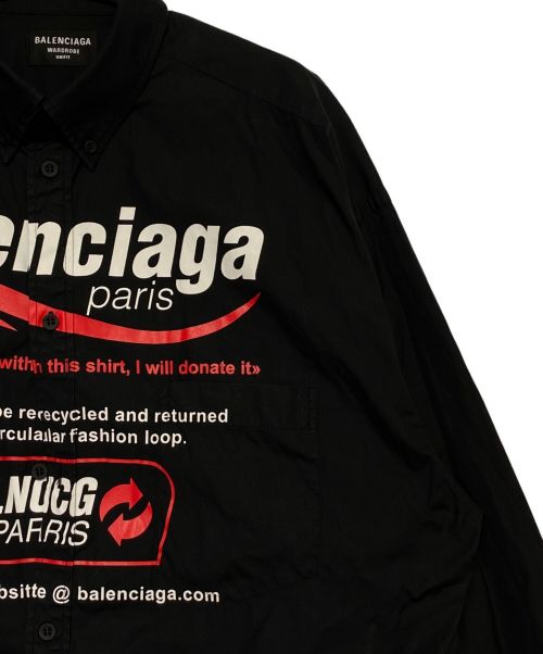 BALENCIAGA（バレンシアガ）BALENCIAGA (バレンシアガ) Dry Cleaning Logo Shirt ブラック サイズ:XSの古着・服飾アイテム