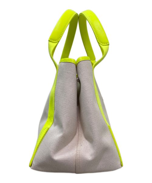 BALENCIAGA（バレンシアガ）BALENCIAGA (バレンシアガ) ネイビーカバス アイボリー×イエロー サイズ:スモールの古着・服飾アイテム