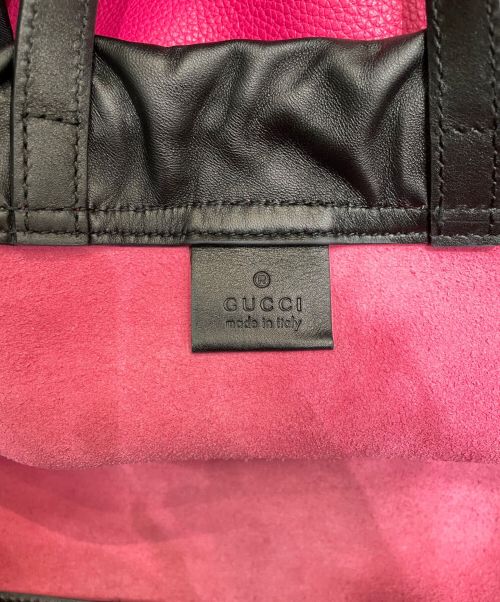 GUCCI（グッチ）GUCCI (グッチ) ドローストリング ナップサック ショッキングピンク サイズ:‐の古着・服飾アイテム