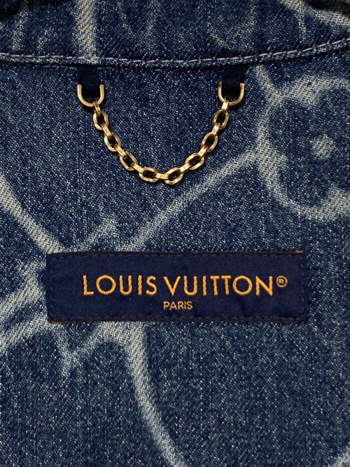 LOUIS VUITTON（ルイ ヴィトン）LOUIS VUITTON (ルイ ヴィトン) モノグラムプリントショートスリーブデニムシャツ ブルー サイズ:XLの古着・服飾アイテム