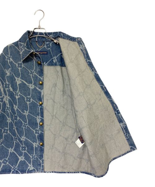 LOUIS VUITTON（ルイ ヴィトン）LOUIS VUITTON (ルイ ヴィトン) モノグラムプリントショートスリーブデニムシャツ ブルー サイズ:XLの古着・服飾アイテム