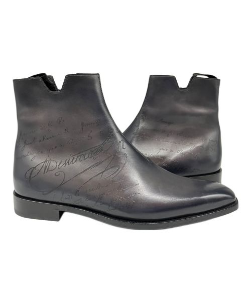 Berluti（ベルルッティ）Berluti (ベルルッティ) カリグラフィ デムジュール サイドジップブーツ ネイビー サイズ:8の古着・服飾アイテム
