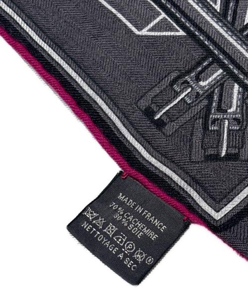 HERMES（エルメス）HERMES (エルメス) レクタングル 《サングル・アン・フィネス》 グレー×パープルの古着・服飾アイテム