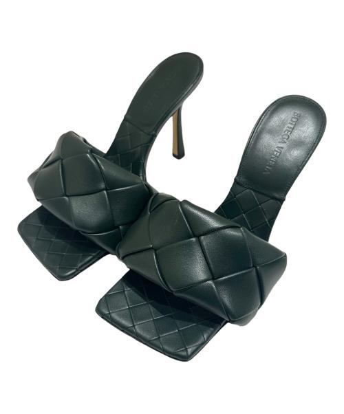 BOTTEGA VENETA（ボッテガベネタ）BOTTEGA VENETA (ボッテガベネタ) イントレチャートサンダル グリーン サイズ:36　1/2の古着・服飾アイテム