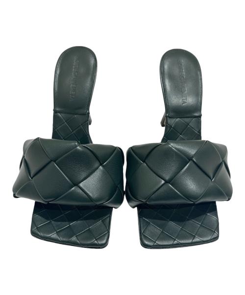BOTTEGA VENETA（ボッテガベネタ）BOTTEGA VENETA (ボッテガベネタ) イントレチャートサンダル グリーン サイズ:36　1/2の古着・服飾アイテム