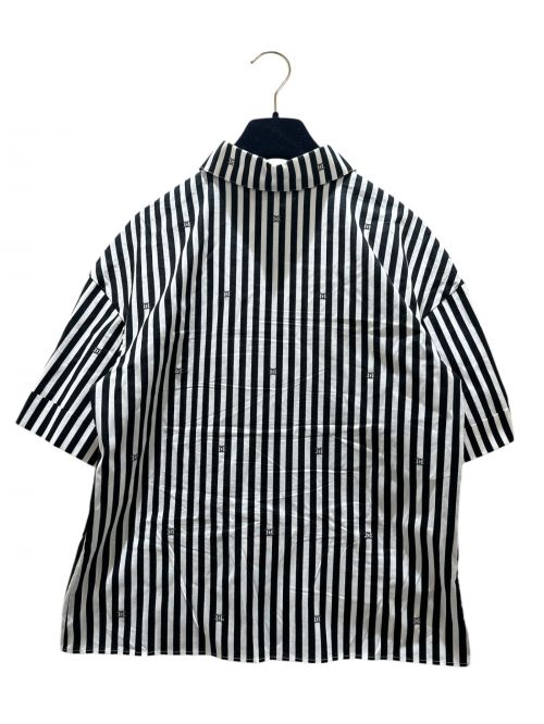 CHANEL（シャネル）CHANEL (シャネル) ココマーク ストレッチ ポプリン ブラウス ブラック×ホワイト サイズ:36の古着・服飾アイテム