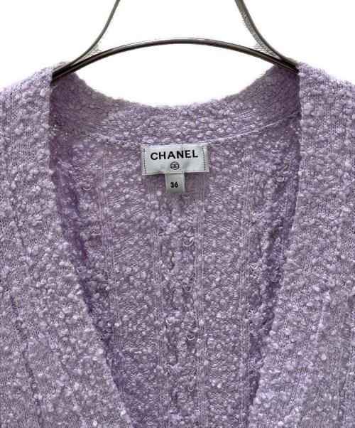 CHANEL（シャネル）CHANEL (シャネル) ビスコース×コットン カーディガン バイオレット サイズ:36の古着・服飾アイテム