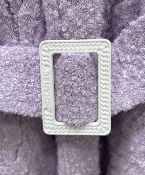 CHANEL（シャネル）CHANEL (シャネル) ビスコース×コットン カーディガン バイオレット サイズ:36の古着・服飾アイテム