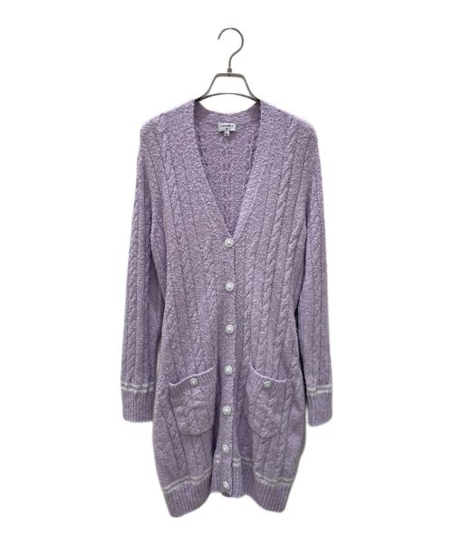 CHANEL（シャネル）CHANEL (シャネル) ビスコース×コットン カーディガン バイオレット サイズ:36の古着・服飾アイテム