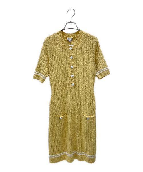CHANEL（シャネル）CHANEL (シャネル) 半袖 ニット ワンピース イエロー サイズ:38の古着・服飾アイテム