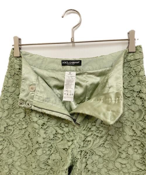 DOLCE & GABBANA（ドルチェ＆ガッバーナ）DOLCE & GABBANA (ドルチェ＆ガッバーナ) レースパンツ グリーン サイズ:40の古着・服飾アイテム
