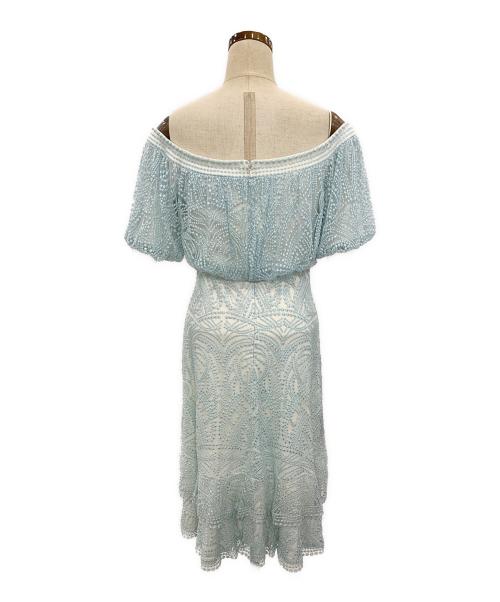 TADASHI SHOJI（タダシ ショージ）TADASHI SHOJI (タダシ ショージ) ドットパターン オフショルダーワンピース スカイブルー サイズ:2の古着・服飾アイテム