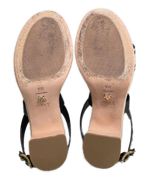 Christian Dior（クリスチャン ディオール）Christian Dior (クリスチャン ディオール) Dway ヒールサンダル ブラック×ベージュ サイズ:35 1/2の古着・服飾アイテム