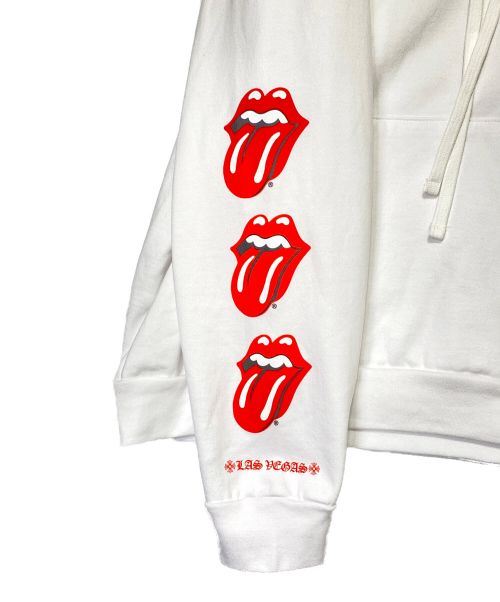 CHROME HEARTS（クロムハーツ）CHROME HEARTS THE ROLLING STONES ROLLING STONES ARCH LIP LOGO LAS VEGAS Limited PULL OVER HOODIE ホワイト サイズ:XXLの古着・服飾アイテム
