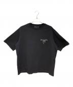 PRADAプラダ）の古着「ロゴエンボスＴシャツ」｜ブラック