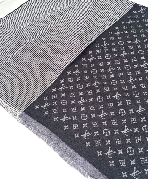LOUIS VUITTON（ルイ ヴィトン）LOUIS VUITTON (ルイ ヴィトン) エトール・モノグラムラインズ マフラー ブラックの古着・服飾アイテム